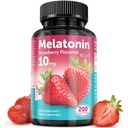 Melatonin Tablets - 10 mg Kosttilskud - Strawberry Flavored - 200 Vegan Tablets - by NextGenU