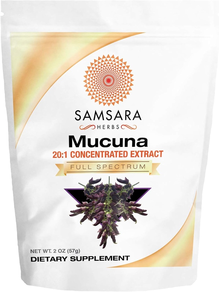 Samsara Herbs Mucuna Pruriens (2oz/57g) - Powder Extract from Velvet Beans