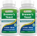 Bedste Naturals, Brewers Gær, 7-1 / 2 Korn med vitamin B1, vitamin B2, 1000 mg 240 tabletter (240 greve (pakke med 2))