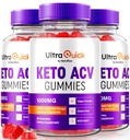 (3 Pack) Ultra Quick Keto ACV Gummies, Ultra Quick Keto ACV Gummies Vægttab Support, Natural Keto + ACV, Premium Keto Plus ACV Formel, Apple Cider Vincious Gummy, Official UltraQuick (180 Gummies)