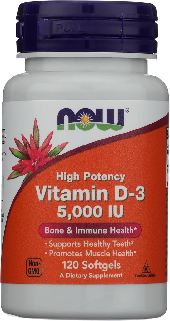 Nu fødevarer D3 5000 IE i olivenolie, 120 CT