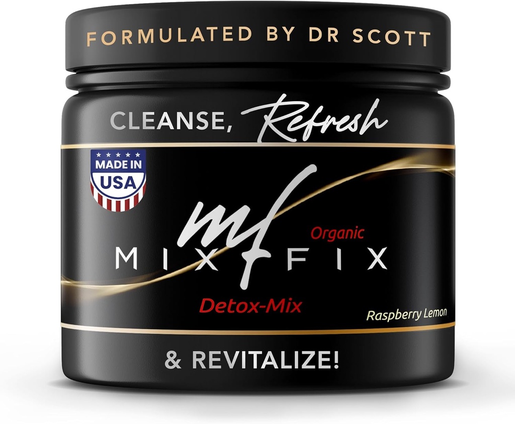 Mix-Fix Full Body Detox for Women & Men – Liver, Colon & Gut Support Drink – Full Spectrum Detox Powder Supplement – Milk Thistle, Turmeric & Beetroot – Digestive Health & Energy – 30 Servings
