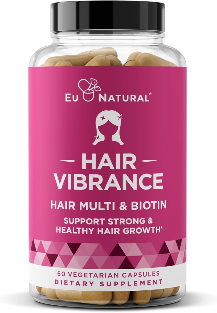 Vibrance Hårvækst Vitaminer for kvinder - Vokse hår Hurtigere, sundere, og stærkere med Potent MultiBlend af Biotin & OptiMSM - Understøtter Thicker, Shinier Hår & regrogrowth - 60 Vegetar bløde kapsler