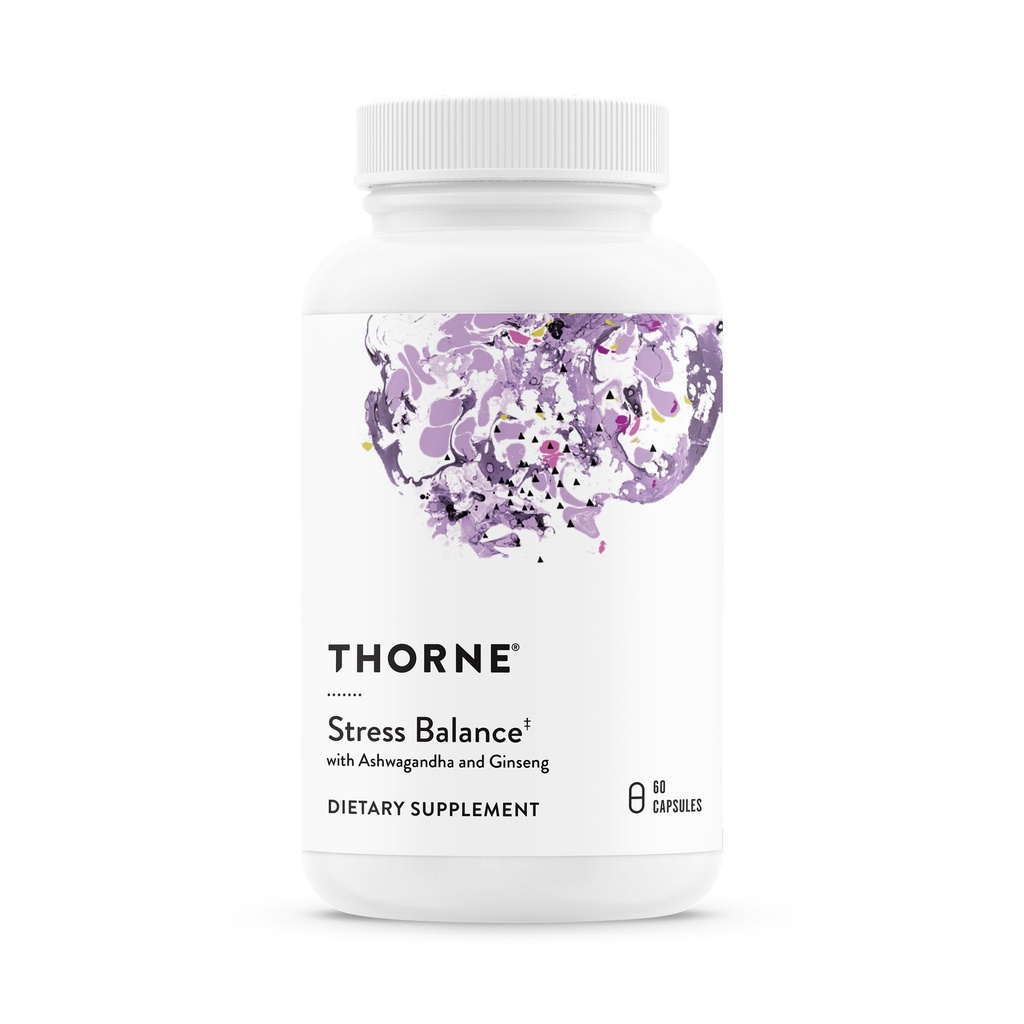 THORNE - Stress Balance - Adrenal Support med B vitaminer, C-vitamin, Ashwagandha, Ginseng & Zink * - Gluten, Dairy & Soy- Free - 30 Serveringer
