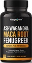 Natgrown Ashwagandha Maca Root Fenugreek Extract Kapsler Supplement for mænd og kvinder - Vegan piller - (120 Greve)