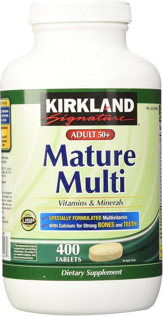 Kirkland Signature Voksne, 50 plus Gamle Multi Vitamin & Mineraler, 400- Count Tablets
