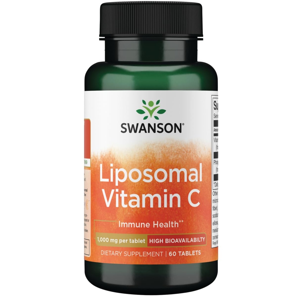 Swanson Liposomal C-vitamin - høj biotilgængelighed 1. 000 mg 60 tabletter
