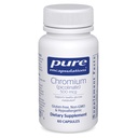 Pure indkapslinger Chrom (Picolinate) 500 mcg - for Lipid & Carbohydrat Metabolisme * - Mineral supplement - Superior Absorption Chrom Supplement - Vegan & Gluten Free - 60 kapsler