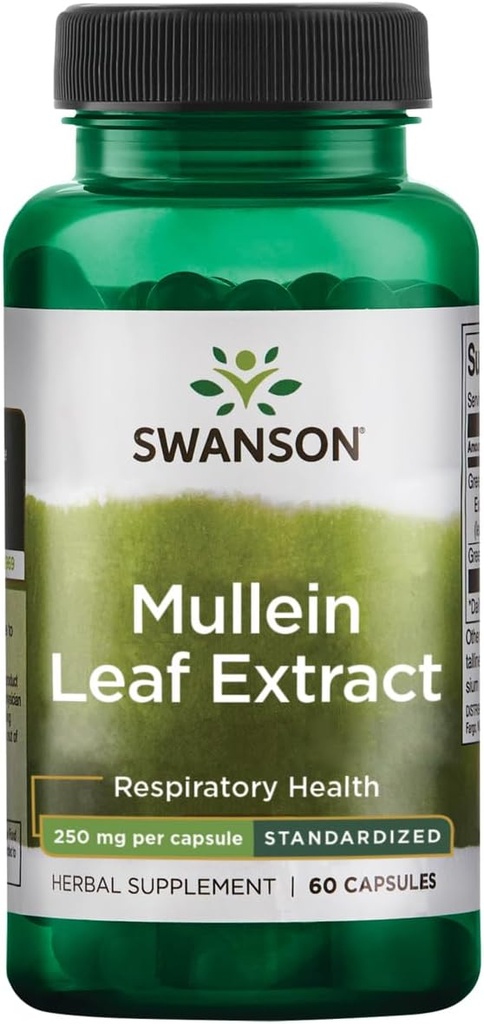 Swanson Mullein Leaf Extract - Standardiseret 250 mg 60 kapsler