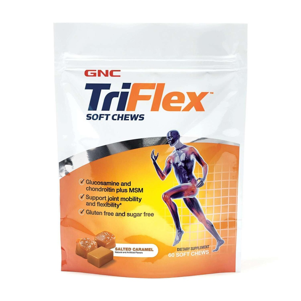 GNC TriFlex Soft Chews, Saltet Caramel, 60 Soft Chews, Understøtter fælles sundhed