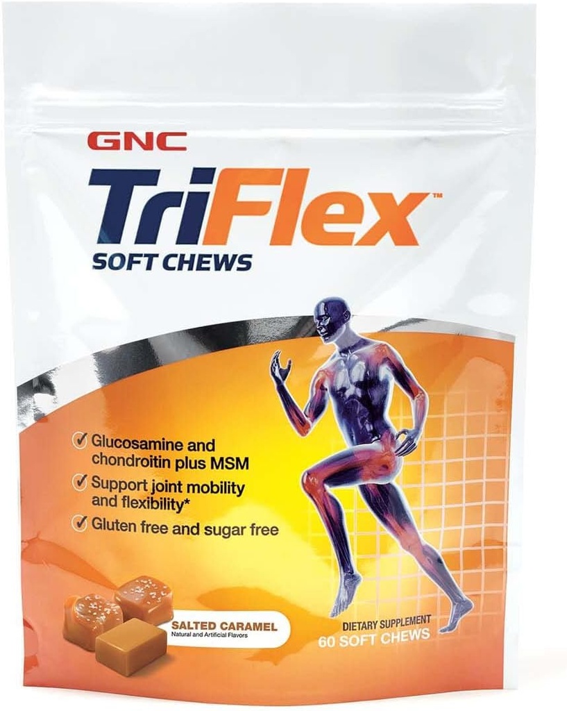 GNC TriFlex Soft Chews, Saltet Caramel, 60 Soft Chews, Understøtter fælles sundhed