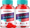 (2 Pack) KetoSophy Keto ACV Gummies - Advanced Weight Loss KetoSophy Keto Plus Gummies Apple Cider Vinegaard KetoSophy ACV Gummies Weight Management Kosttilskud Anmeldelser Mænd Kvinder (120 Gummies)