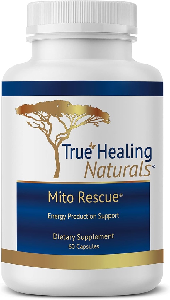 True Healing Naturals - Mito Rescue, Mitochondrial Support Supplements, 60 Vegetarian Capsules