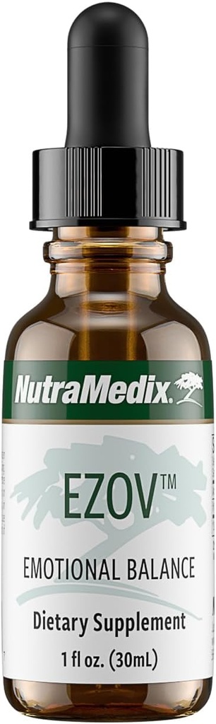 Nutramedicinsk Ezov Hyssop Plante Drops - Flydende supplement til Stress Management, Afslapning, Antioxidant Support & Gut Health - Flydende Herb Extract til Mood & Emotional Support (1oz / 30ml)