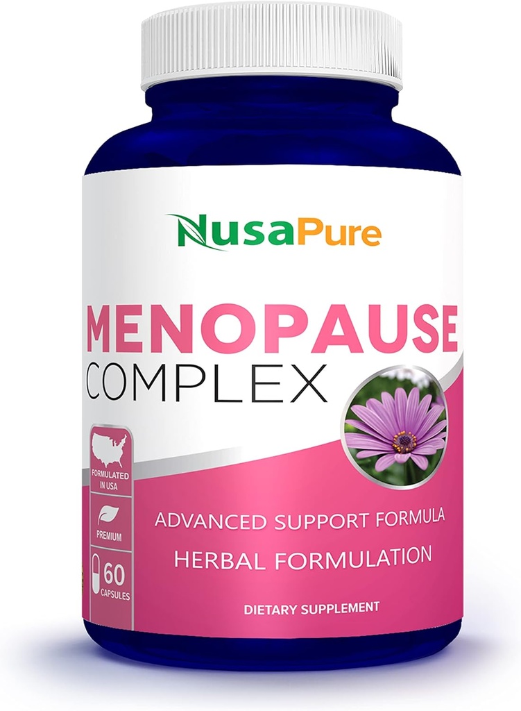 NusaPure Menopause Complex: Black Cohosh og urteingredienser - 60 kapsler
