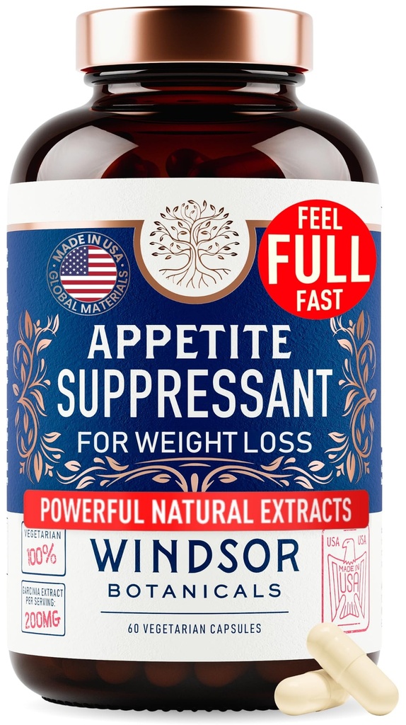 Appetite Suppressant for vægttab - Garcinia Cambogia, Glucomannan Appetite Control Kosttilskud og Metabolisme Booster for Vægttab - tabe vægt hurtigt for kvinder og mænd - 60 Veggie Diet Pills
