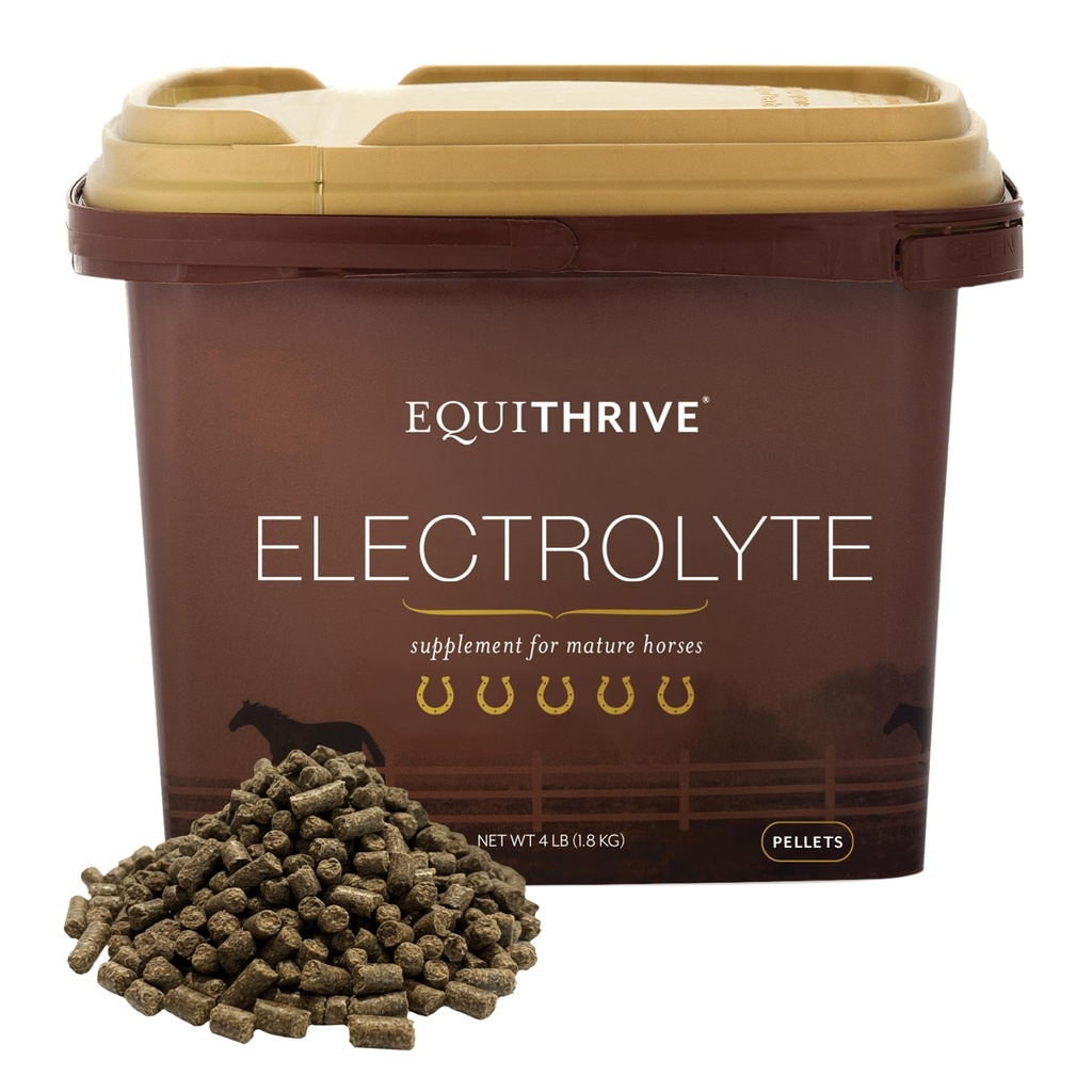 Equitrive Horse Electrolyte Pellets, Vitamin og Min supplement, Equine Feed Supplies for Training and Competition, 4 lbs, 20 Day Supply