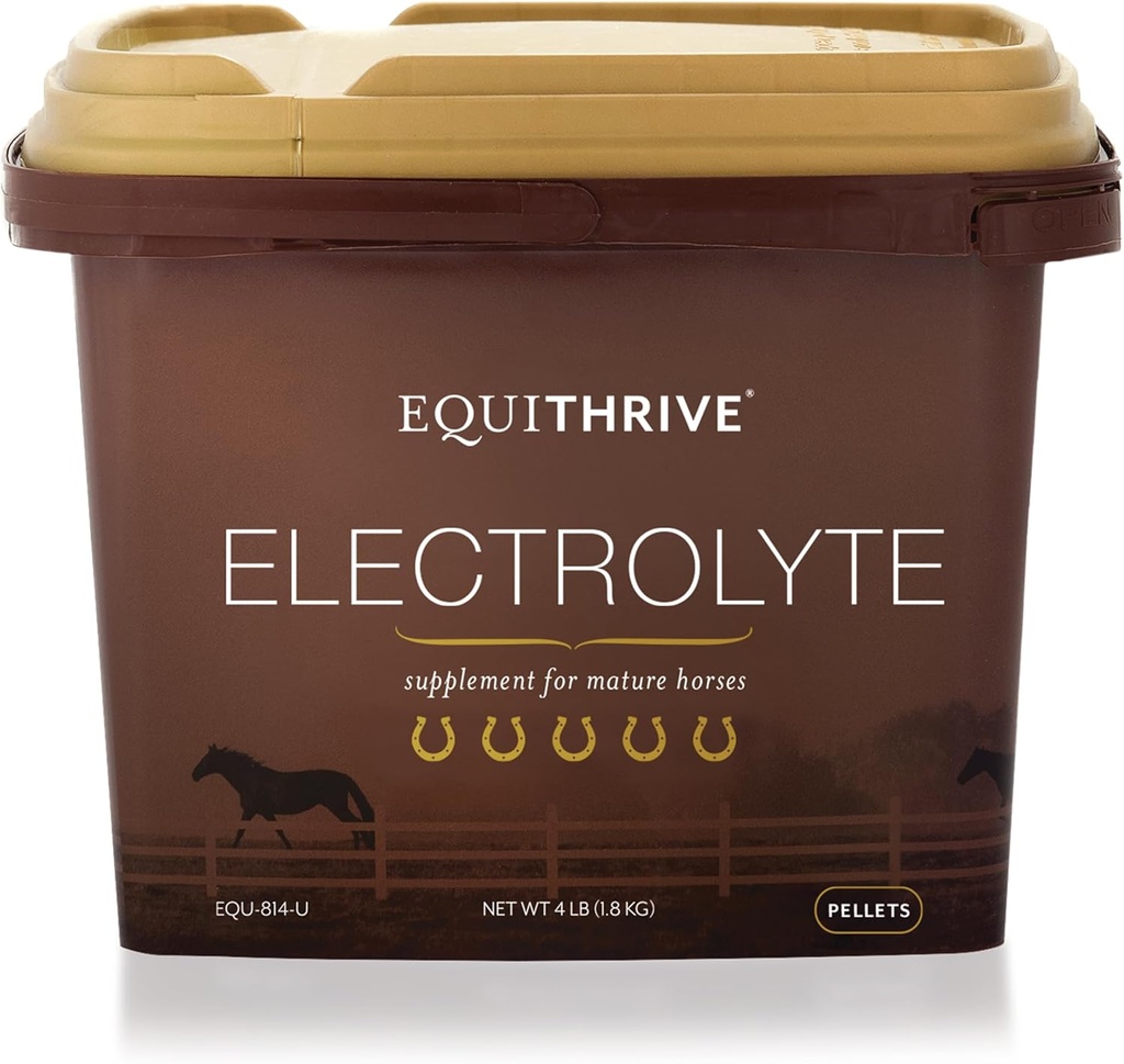 Equitrive Horse Electrolyte Pellets, Vitamin og Min supplement, Equine Feed Supplies for Training and Competition, 4 lbs, 20 Day Supply