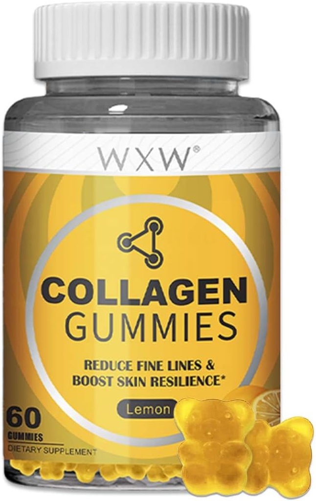 WXW Hydrolyzed Collagen Peptider for kvinder, non-GMO anti-aging formel med biotin, zink, vitaminer C & E for hår, hud og negle
