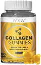 WXW Hydrolyzed Collagen Peptider for kvinder, non-GMO anti-aging formel med biotin, zink, vitaminer C & E for hår, hud og negle