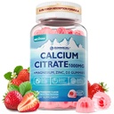Calciumcitrat Supplement 1000mg for kvinder & mænd, 6- in-1 Calcium Magnesium Zinkgummier + vitamin D3, B6 & Kalium Høj Absorption for knogler, tænder, muskel & nerve sundhed, Vegan, sukker fri, 60Cts