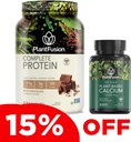 PlantFusion Complete Vegan Protein Powder & Calcium Bundle - Plant baseret Protein Powder med BCAA, fordøjelsesenzymer og Pea Protein