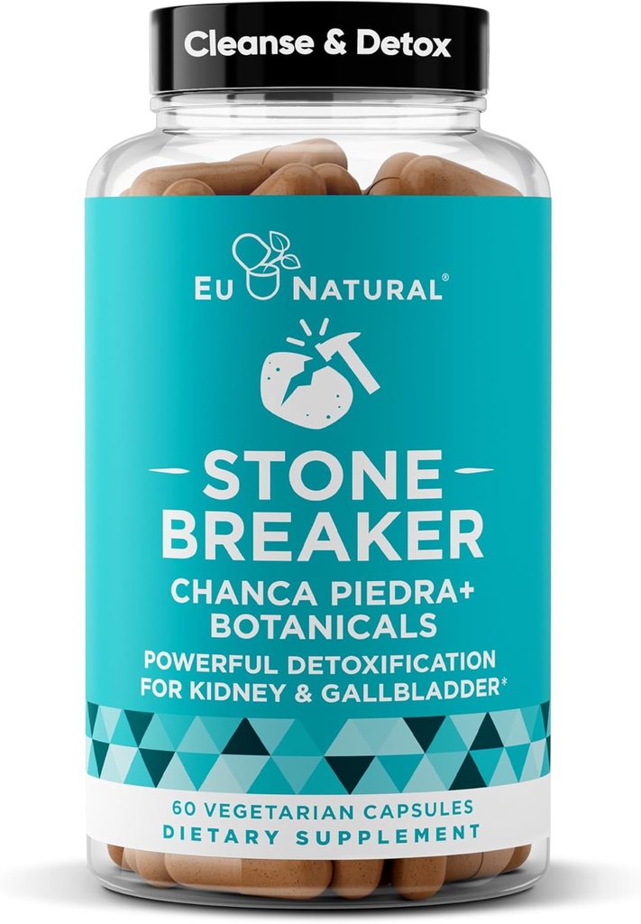 Chanca Piedra Stone Breaker - Natural Dissolver, Nyre Cleanse & Gallblære Supplement - Afgiftning Urinstof, Flush Urenheder, Clear System - 60 Veganske bløde kapsler