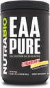NutraBio - EAA Pure - 9 Aminosyrer - Muskel Reparation og Inddrivelse, 30 Servering, Jordbær Lemon Bombe - Pre eller Post Workout - All Day Recovery
