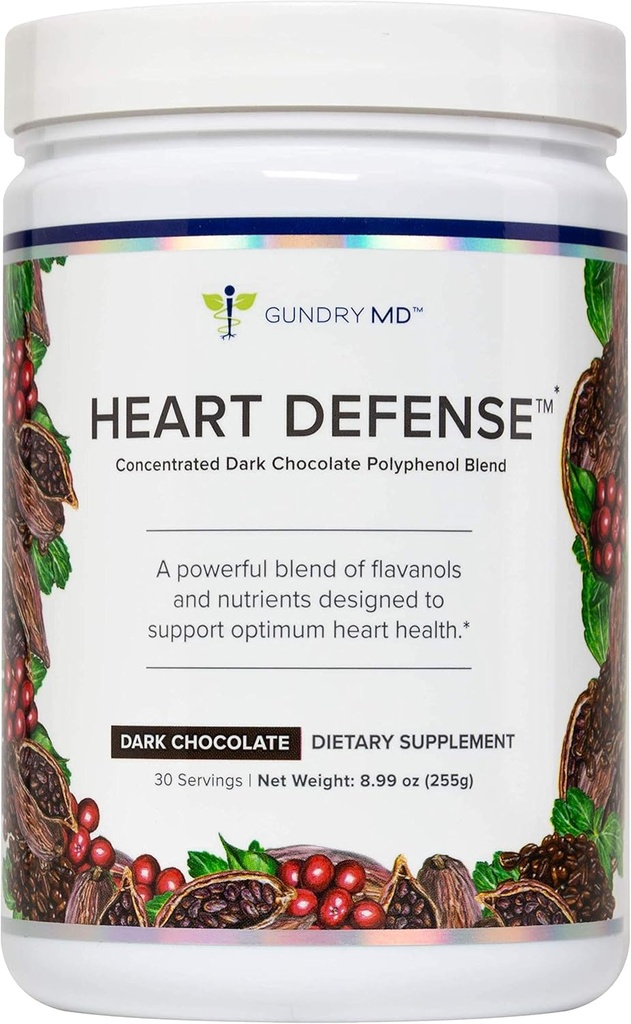 Gundry MD ® Heart Defense ™ Koncentreret mørk chokolade Polyphenol Blend, 30 Servere