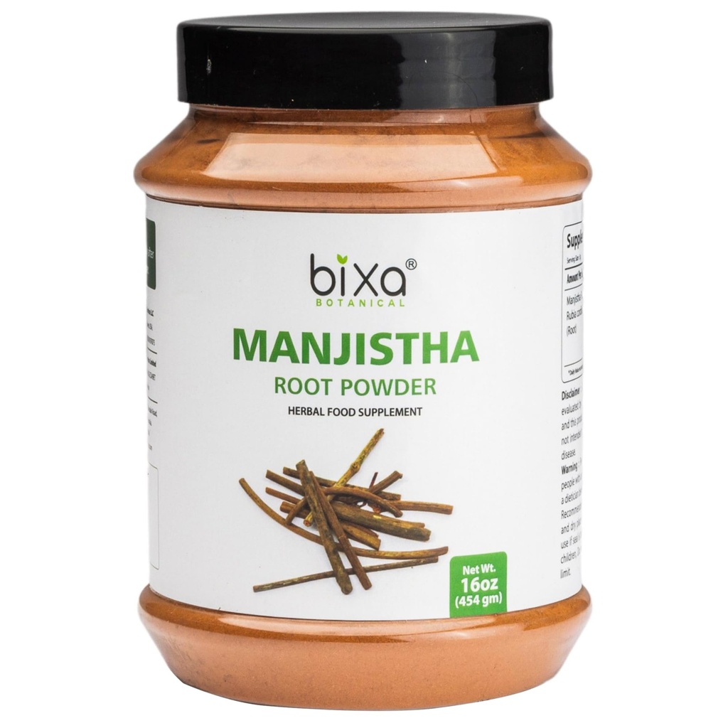 bixa BOTANITIC Manjistha Powder Note 124; Rubia cordifolia
