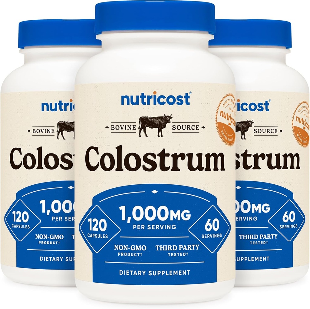 Nutricost Colostrum 1000mg, 120 Caps, 60 Servere (3 flasker)