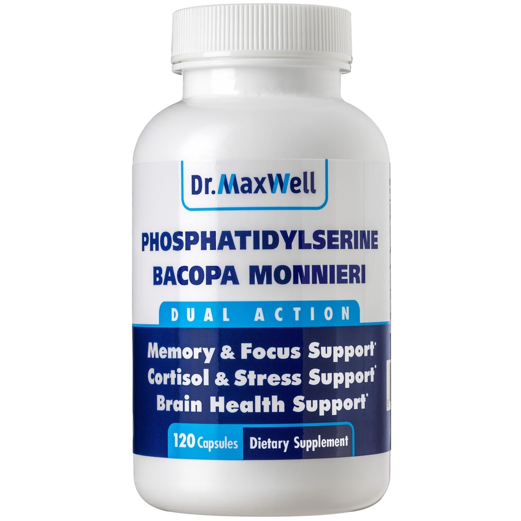 Phosphatidylserin & Bacopa Monnieri, bedre end hver eneste. Phosphatidylserin Supplement 300mg, Ingen Fillers, Soy Free, 2in1, 120 Kapsler. Hukommelsesunderstøttelse