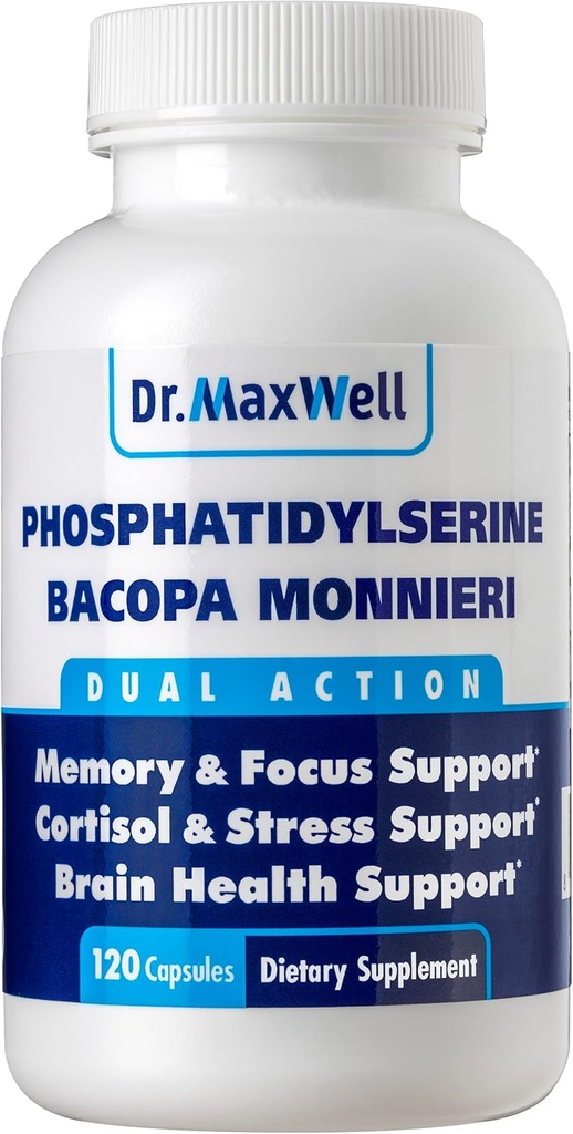 Phosphatidylserin & Bacopa Monnieri, bedre end hver eneste. Phosphatidylserin Supplement 300mg, Ingen Fillers, Soy Free, 2in1, 120 Kapsler. Hukommelsesunderstøttelse