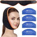 Face Ice Pack Wrap for TMJ, Visdom Tænder, med 4 Genanvendelige varm kold terapi Gel pakker, Smerte Relief for Chin, Head, Jaw, Oral og ansigtskirurgi, tandimplantater