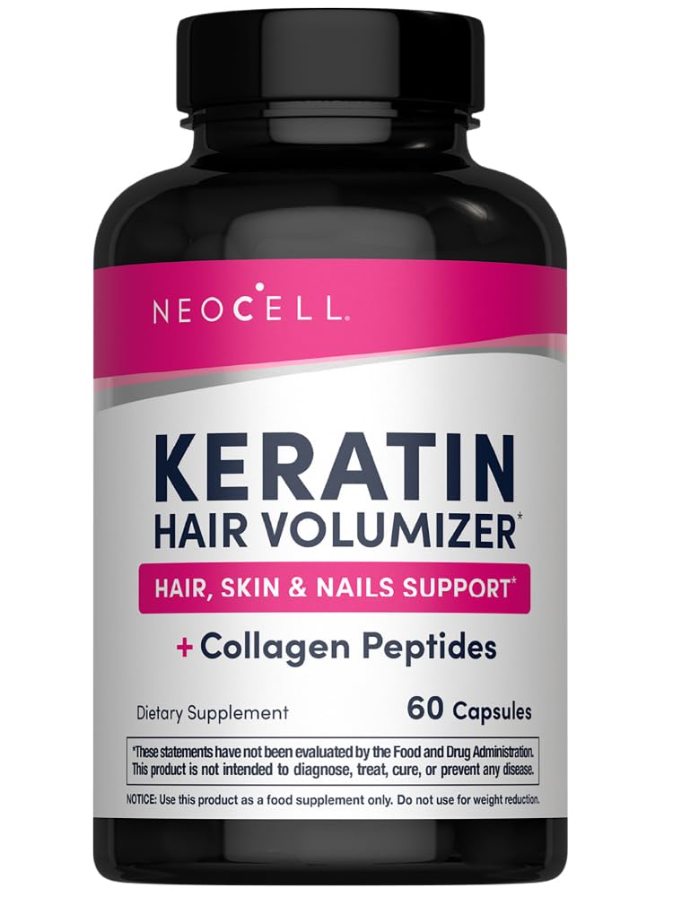 NeoCell Keratin Hår Volumizer med kollagen, Amla ekstrakt og C-vitamin, hår og hud supplement, kapsel, 60 greve, 1 flaske