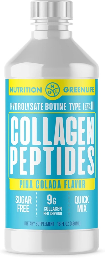 Collagen Peptider Hydrolyseret flydende koncentrat 9000mg hår, hud, negle sundhed supplement sukker fri