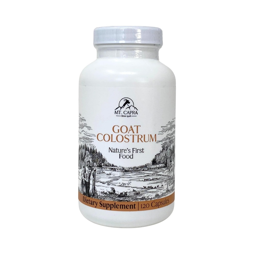 Mt. Capra Geat Milk Colostrum # 124; for sundt immunsystem, Gut, og atletisk ydeevne # 124; Grass- Fed, Høj i immunoglobuliner # 124; 30 Servering - 120 kapsler