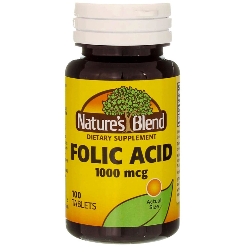 Naturens Blend Folinsyre 1000mcg tabletter 100 greve (3 Pack)