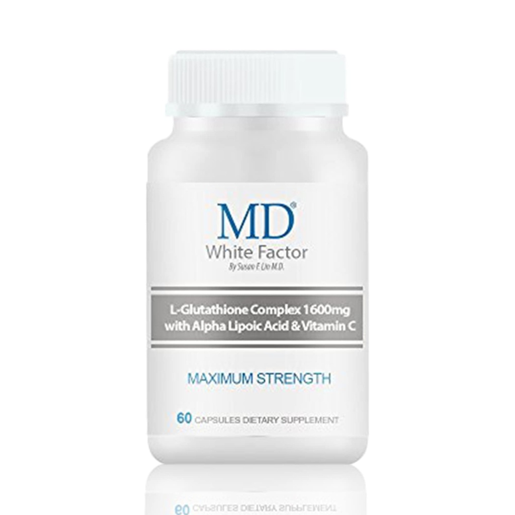 MD White Factor - Glutathion supplement med effektive antioxidanter, C-vitamin & liposyre