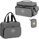 CURMIO Medicine Storage Bag Tom, Lockable Pill Flaske Organizer med transportable lynlås Pouches til førstehjælp Kits, Medicine Box til hjem og rejser