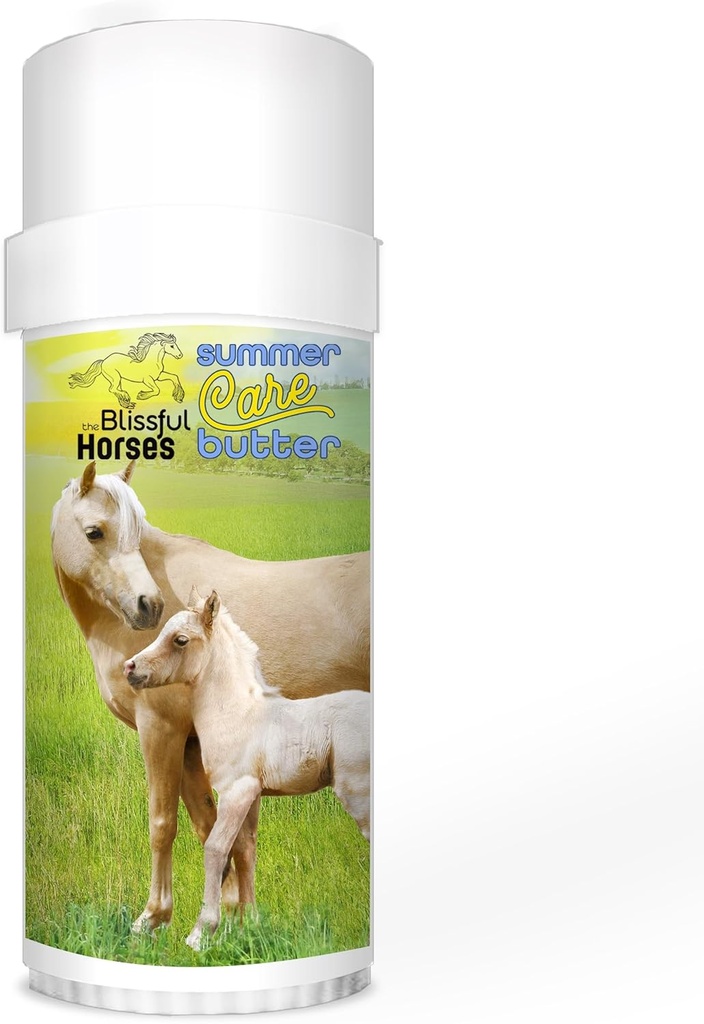 The Blissful Heste Sommer Care Sun Butter, Gentle Horse Sunscreen, Easy- to- Anvend Equine Sunblock Solution, Must-Have Horse Essentials for All Day Sun Protection, 2 oz.