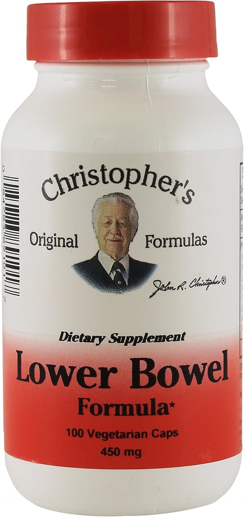 Dr. Christopher 's Lavere tarm Formel Vegetar 100 Kapsler 450 mg (pakke med 2)