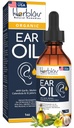 Organic Ear Oil for Ear Infektioner - Natural Eardrops for Infektion Prevention, Swimmers Ear & Wax Removal - Børn, Voksne, Baby, Hunde Earache Remedy - med Mullein, Hvidløg, Calendula, Made in USA