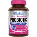 Probiotika til kvinder, 120 Millioner CFU 34 Strops, Prebiotika, fordøjelsesenzymer, tranebær, 4-in-1 Feminin Probiotika, fordøjelsesbesvær, vaginal, immunforsvar, 60ct