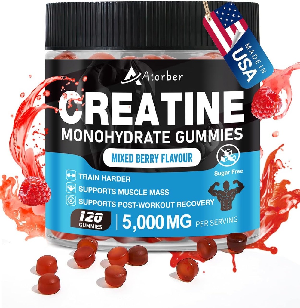 Creatine Monohydrat Gummier for mænd og kvinder, 120 Greve
