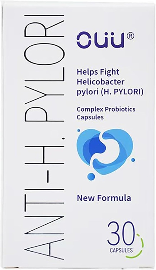 OUU H Pylori Behandlingsmiddel 124; Pylopass Lactobacillus Reuteri Probiotic Velegnet til voksne & Børn Alder 9 + - 124; 20 Millioner CFU Per Servering • 124; 28 Vegetariske Kapsler • 124; Relief fra Heartburn & Acid Reflux