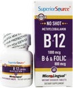 Superior Source - No Shot B12 Methylcobalamin 1000 mcg med B6 & folsyre 800 mcg. - 60 Quick Dissoltion Tablets