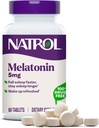 Natrol Melatonin 5 mg, Kosttilskud til afslappende søvn, Søvntilskud til voksne, 60 Melatonin tabletter, 60 dages forsyning
