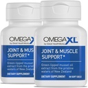 OmegaXL Joint Support - Natural Muscle Support, Green Lipped Mussel Oil, Soft Gel Pills, Drug- Free, 60 Greve (2 Pack)