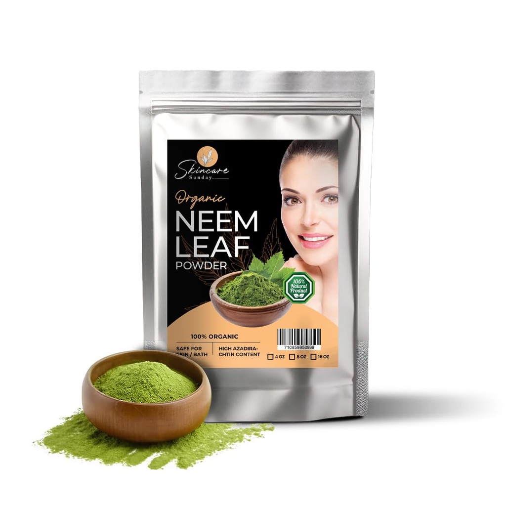 Organic Neem Leaf pulver til hud, hår & Bath - Pure & Natural Measures Glow - 1 Pound